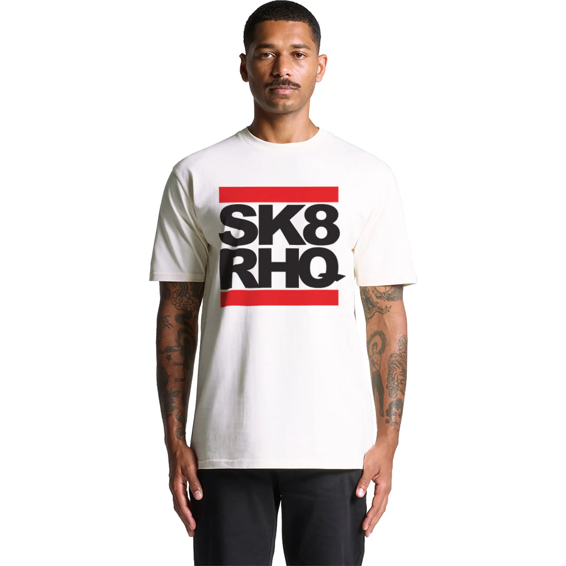 Skater HQ Adult Stacked Tee - White - Image 2