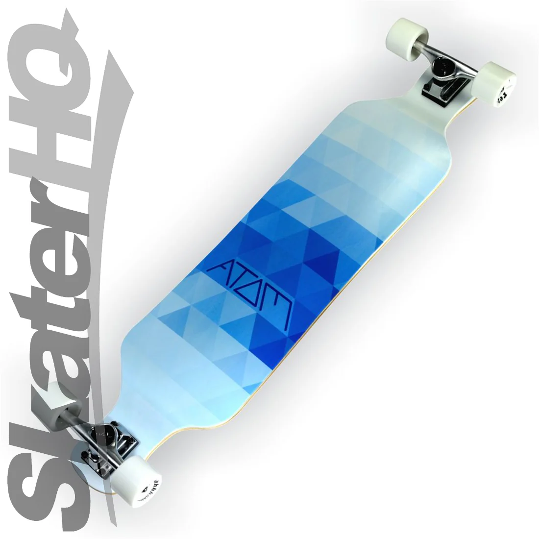 Atom Drop Deck 39 Longboard - Blue Triangles - Image 2