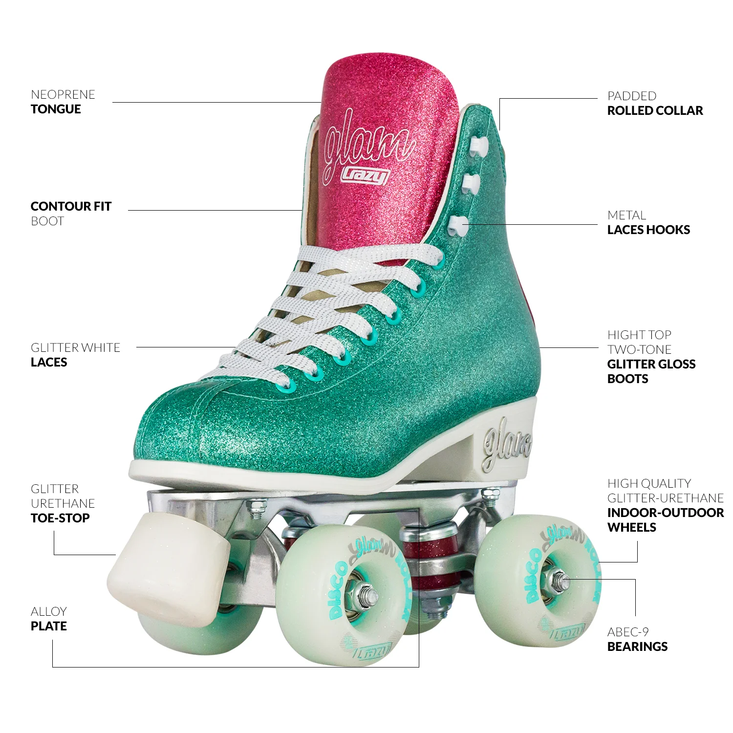 Crazy Disco Glam Teal/Pink - Adult - Image 3