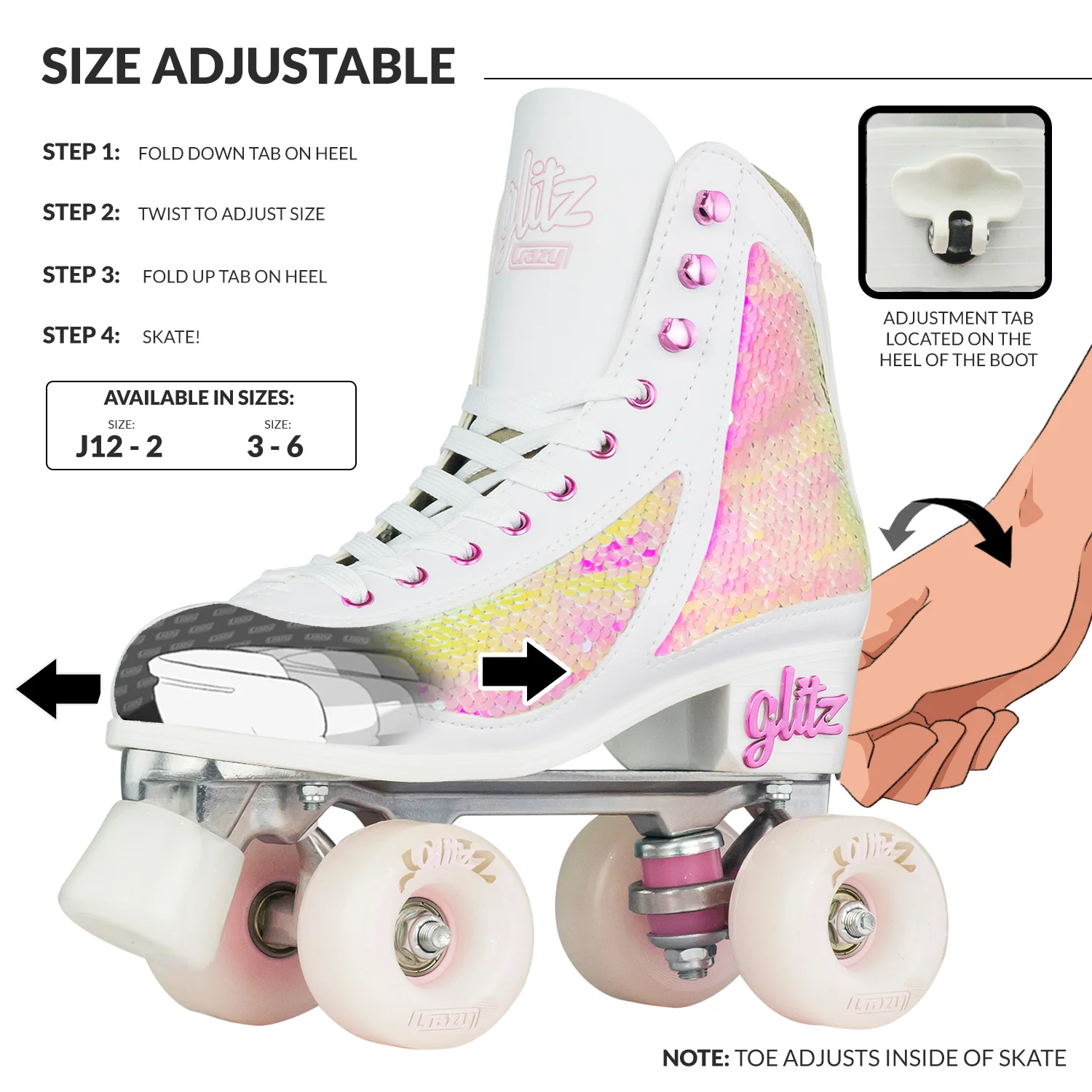 Crazy Disco Glitz Pearl - Kids Adjustable - Image 3