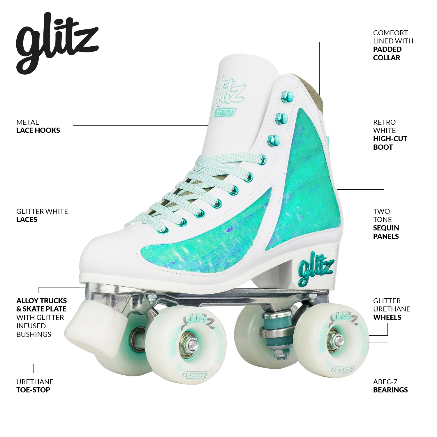 Crazy Disco Glitz Turquoise - Adult - Image 3