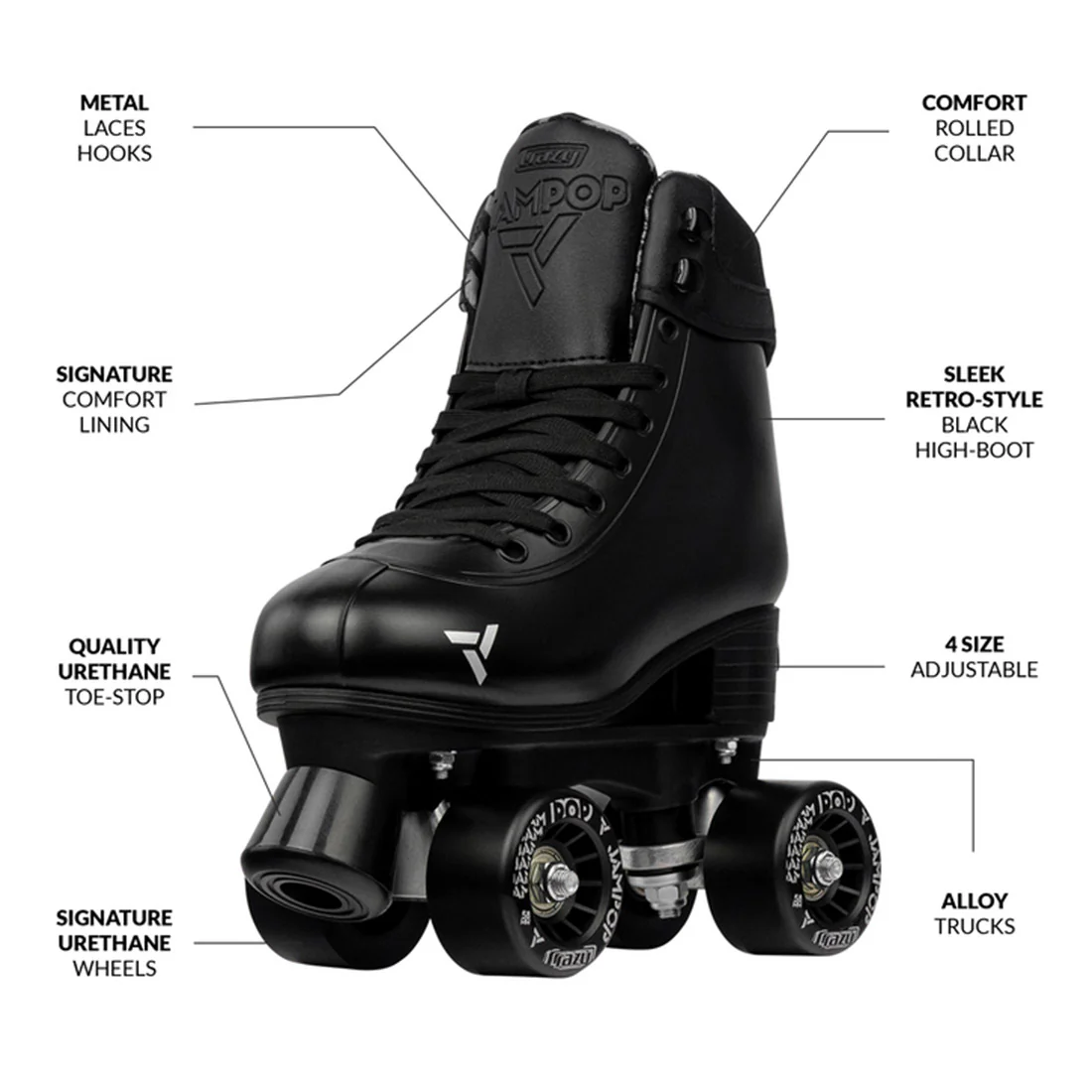 Crazy Jam Pop Black - Kids Adjustable - Image 4