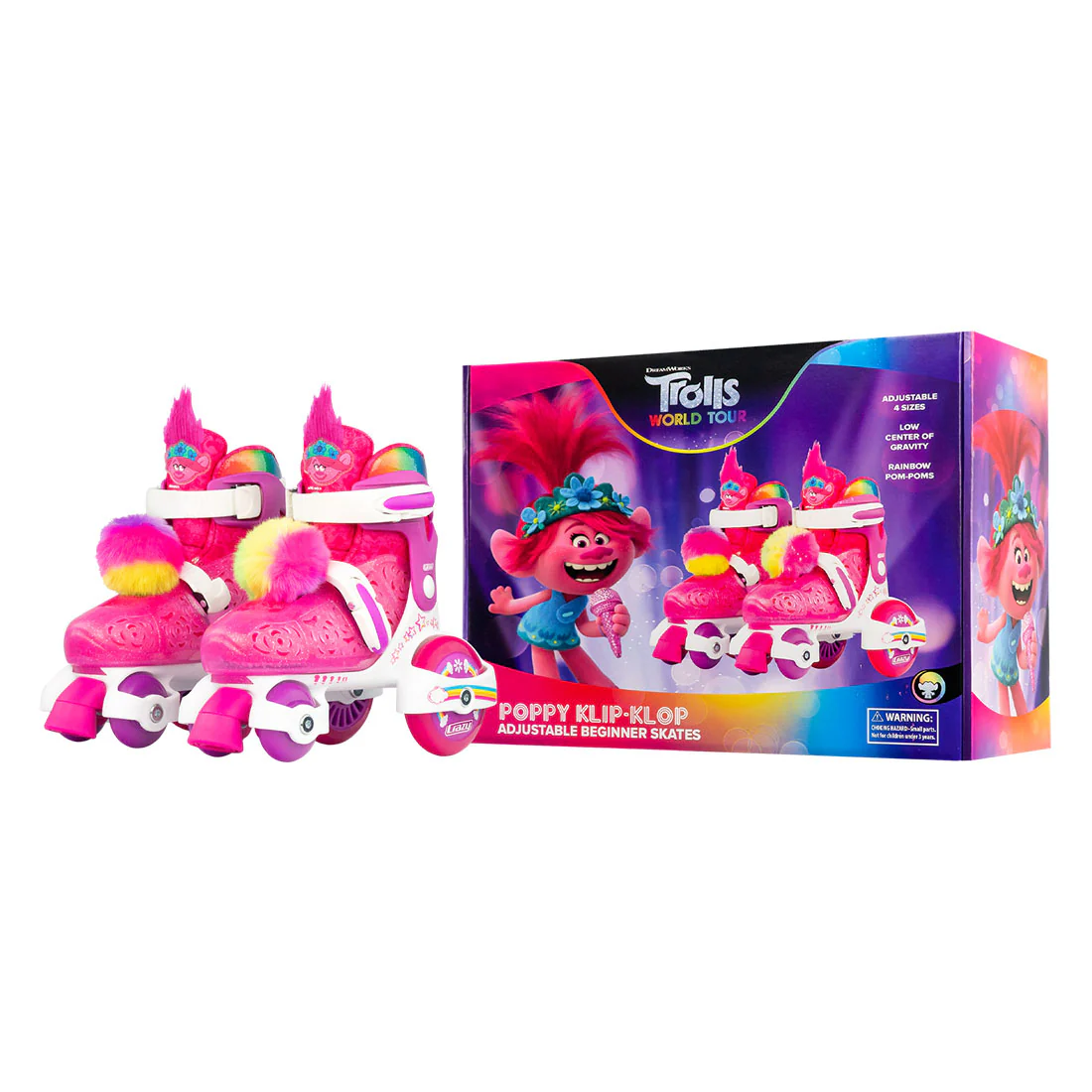 Crazy Klip Klop Trolls Junior Skates - Poppy Pink - Image 3