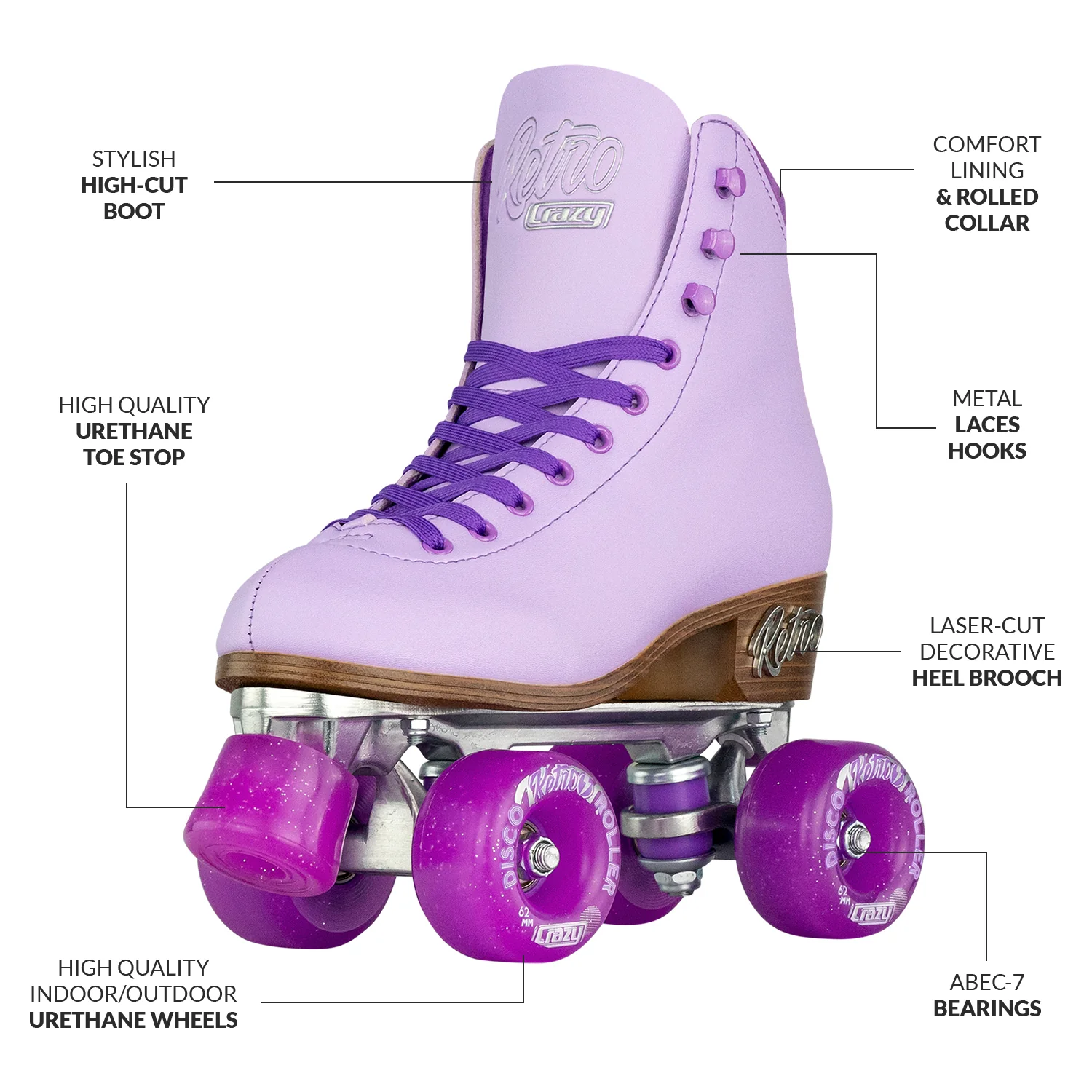 Crazy Retro Roller Purple - Adult - Image 3