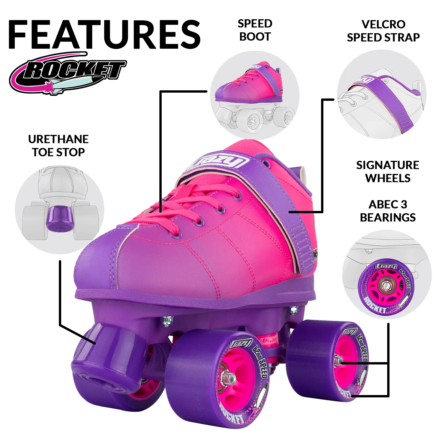 Crazy Rocket Adult - Pink/Purple - Image 3