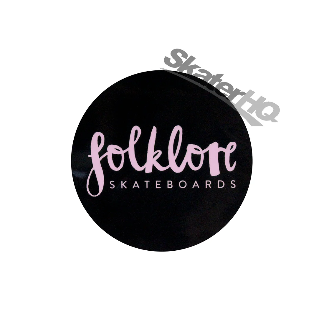 Folklore Round Script Sticker - Black/Pink