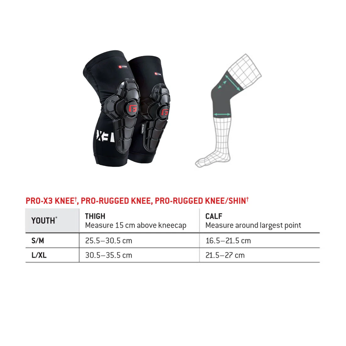 G-Form Pro-X3 Knee - Youth - Image 3
