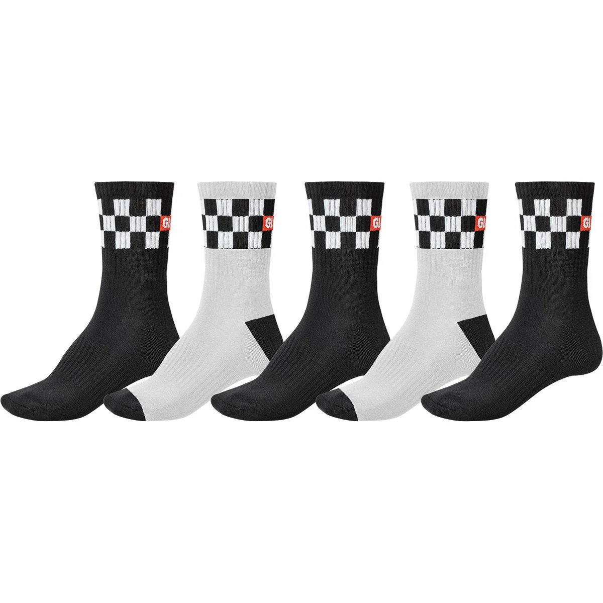 Globe Crew Socks 5pk - Checker