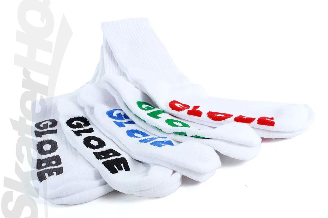 Globe Crew Socks 12-15US 5pk - White - Image 2