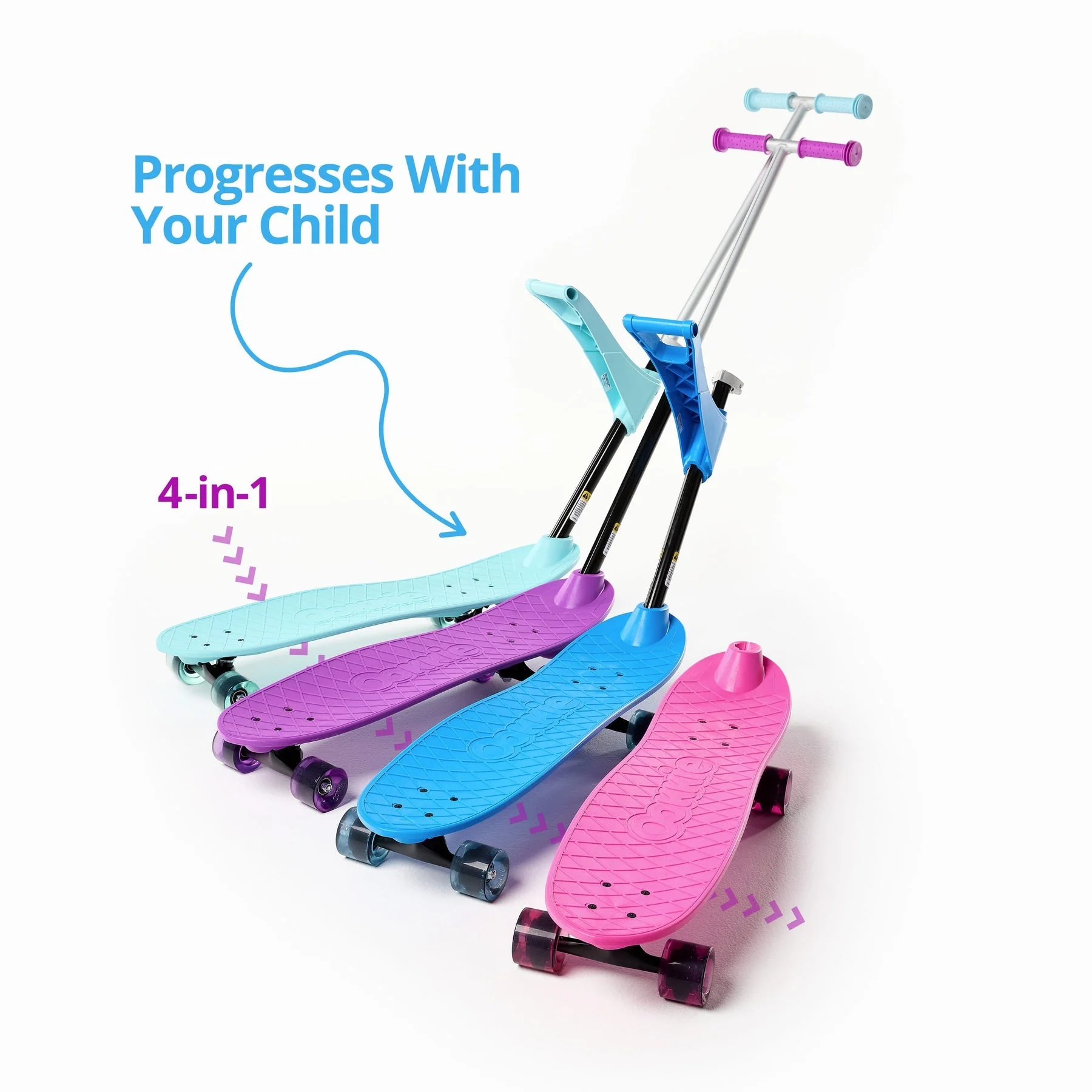 Ookkie Learner Skateboard - Blue - Image 4
