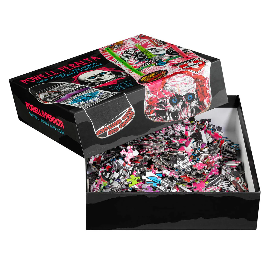 Powell Peralta 500pc Puzzle - Geegah Skull & Sword Pink - Image 3