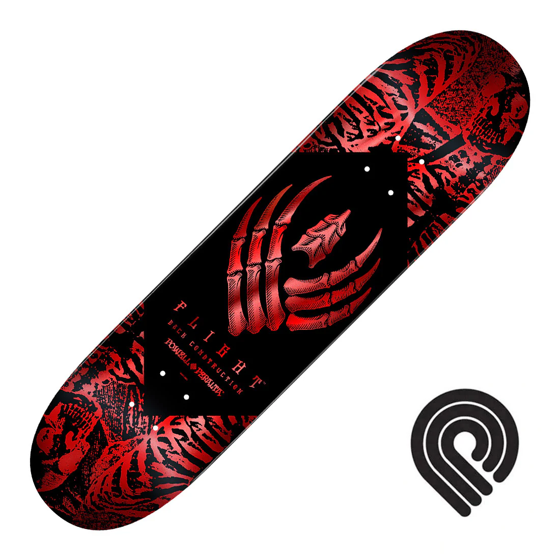 Powell Peralta Flight Skeleton 8.38 Deck - Red Foil