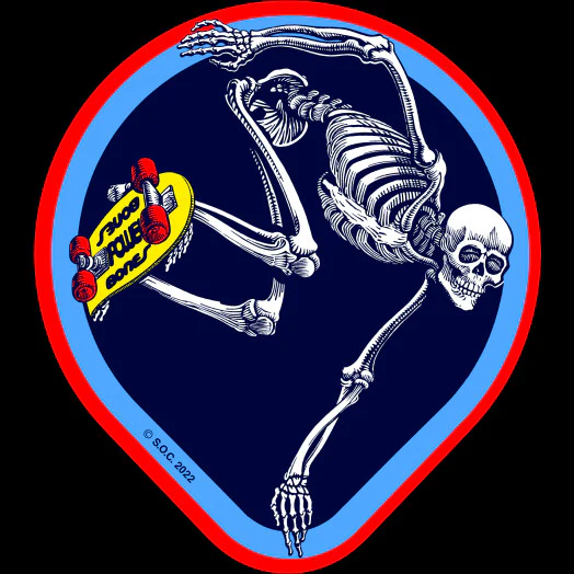 Powell Peralta OG Skateboarding Skeleton Sticker - Image 2