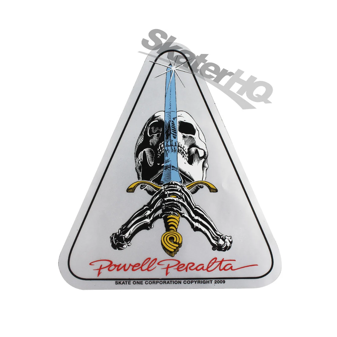 Powell Peralta Skull Sword Sticker - Silver