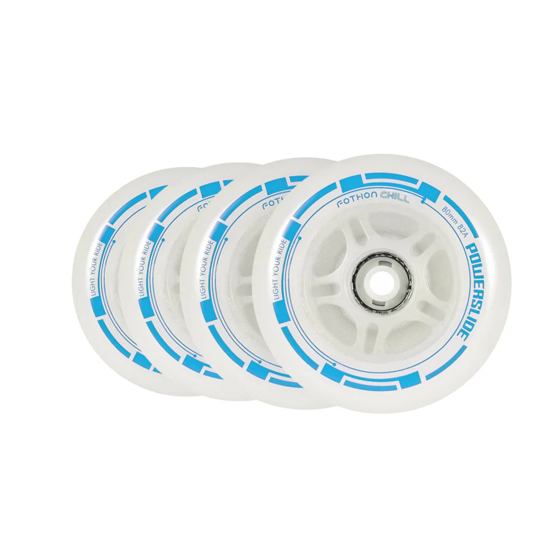 Powerslide Fothon LED Wheels 4pk - Chill Blue