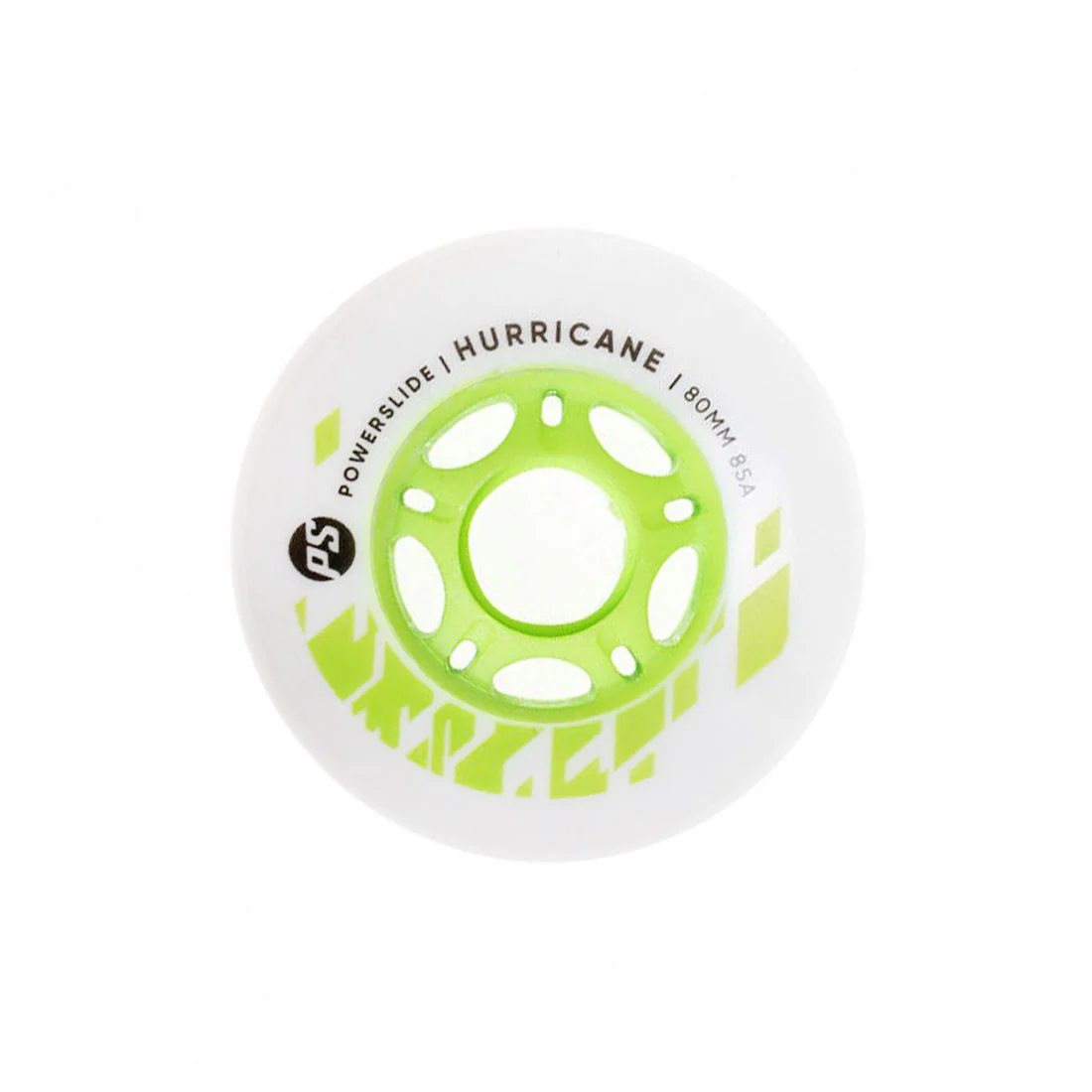 Powerslide Hurricane 80mm 85a White/Green - Single