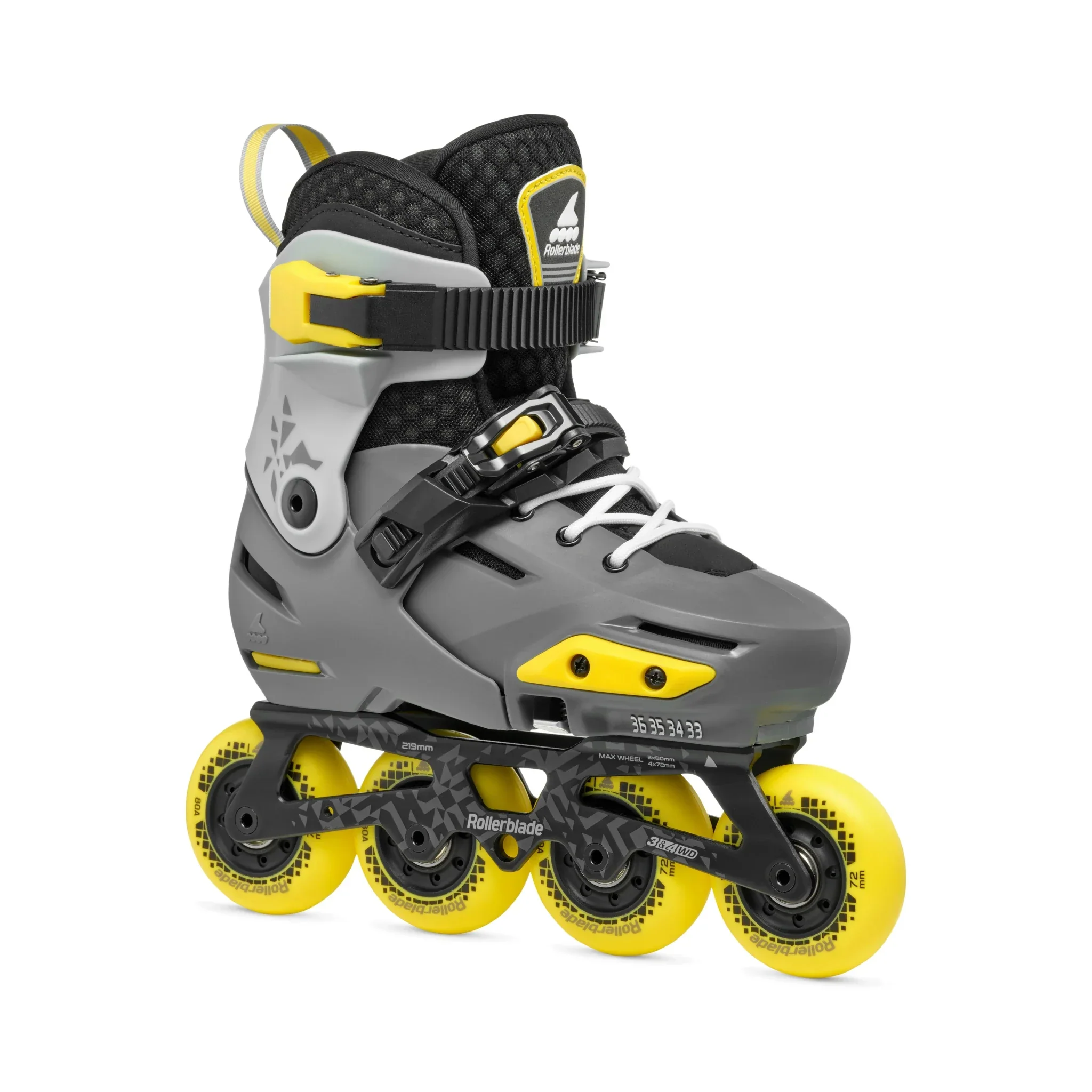 Rollerblade Apex Adjustable Inline Skate Black/Yellow - Image 2