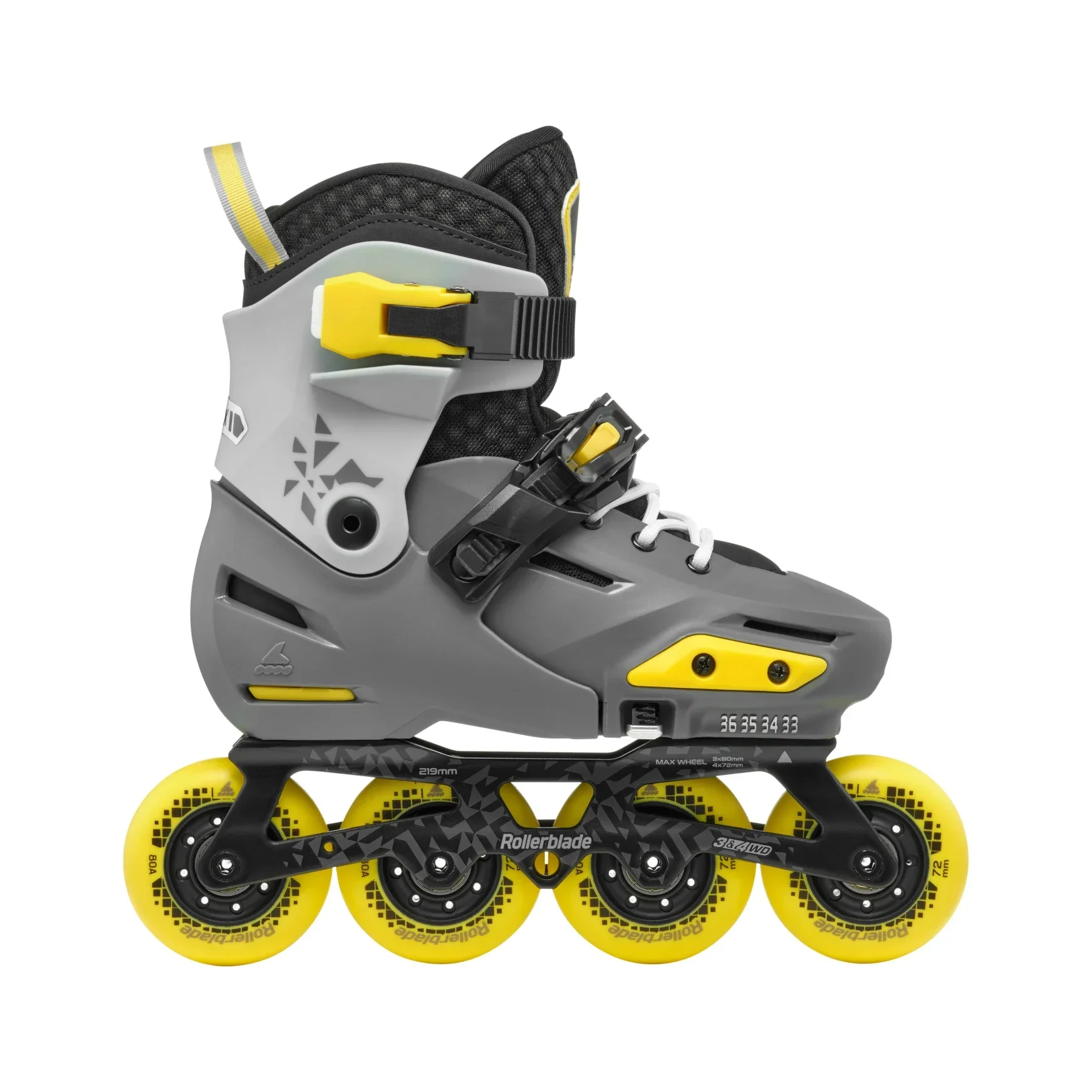 Rollerblade Apex Adjustable Inline Skate Black/Yellow - Image 3
