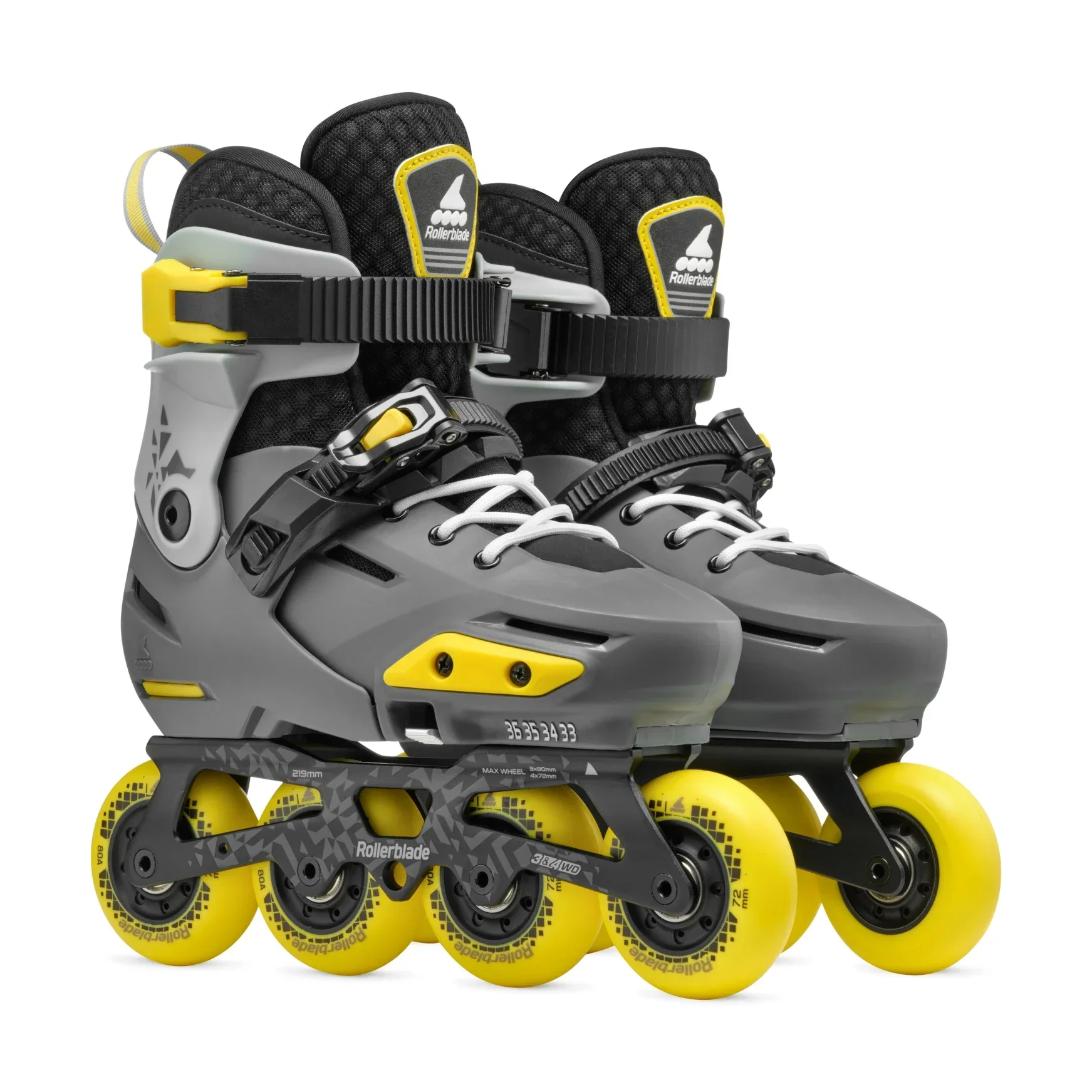 Rollerblade Apex Adjustable Inline Skate Black/Yellow - Image 7