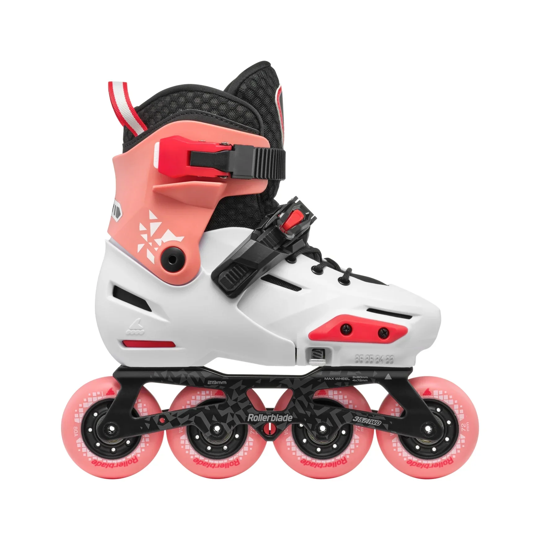 Rollerblade Apex Adjustable Inline Skate Platinum/Coral - Image 2