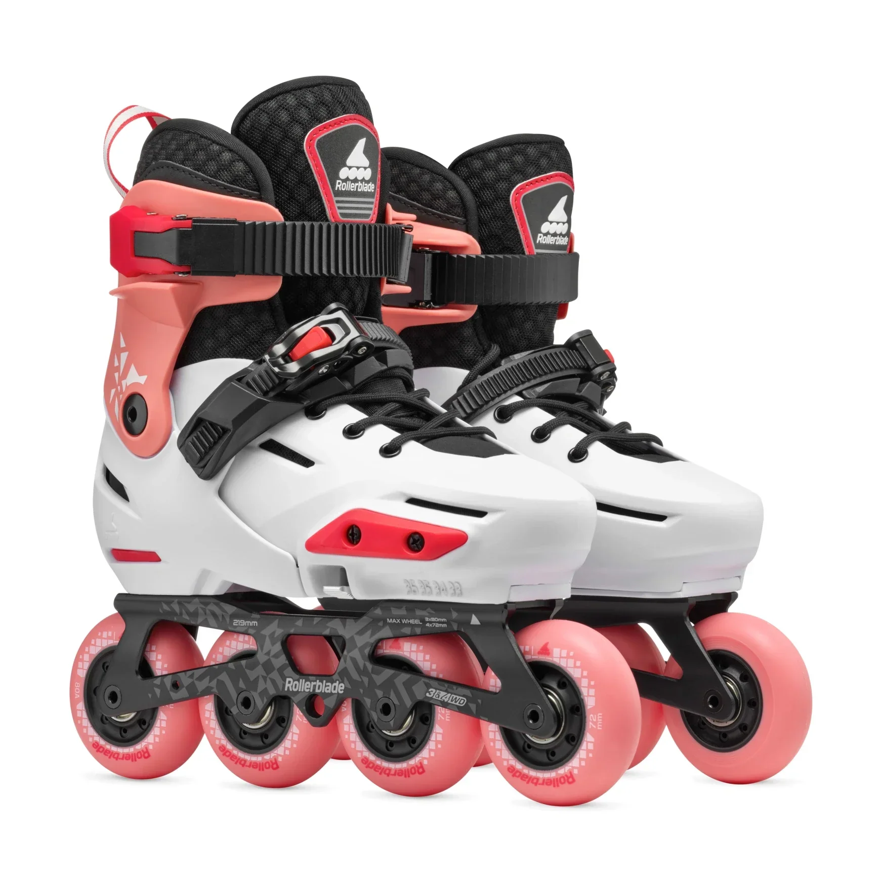 Rollerblade Apex Adjustable Inline Skate Platinum/Coral - Image 7