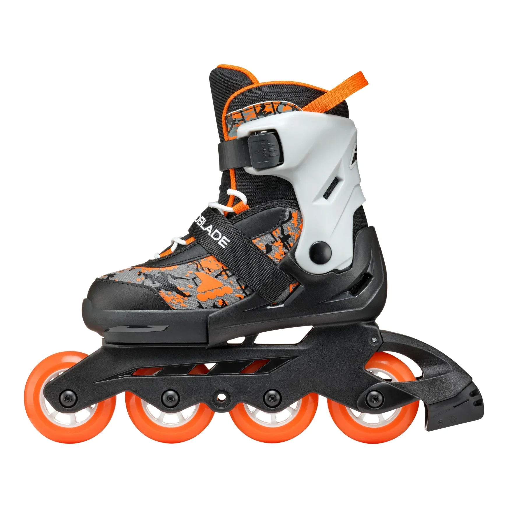 Rollerblade Microblade SL Adj Inline Skates Black/Orange - Image 3