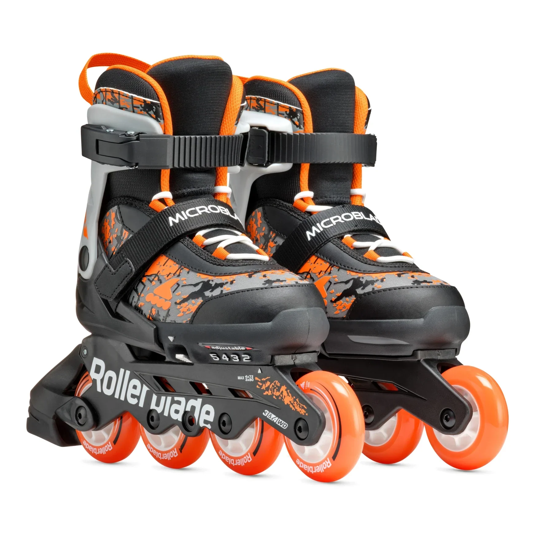 Rollerblade Microblade SL Adj Inline Skates Black/Orange - Image 6