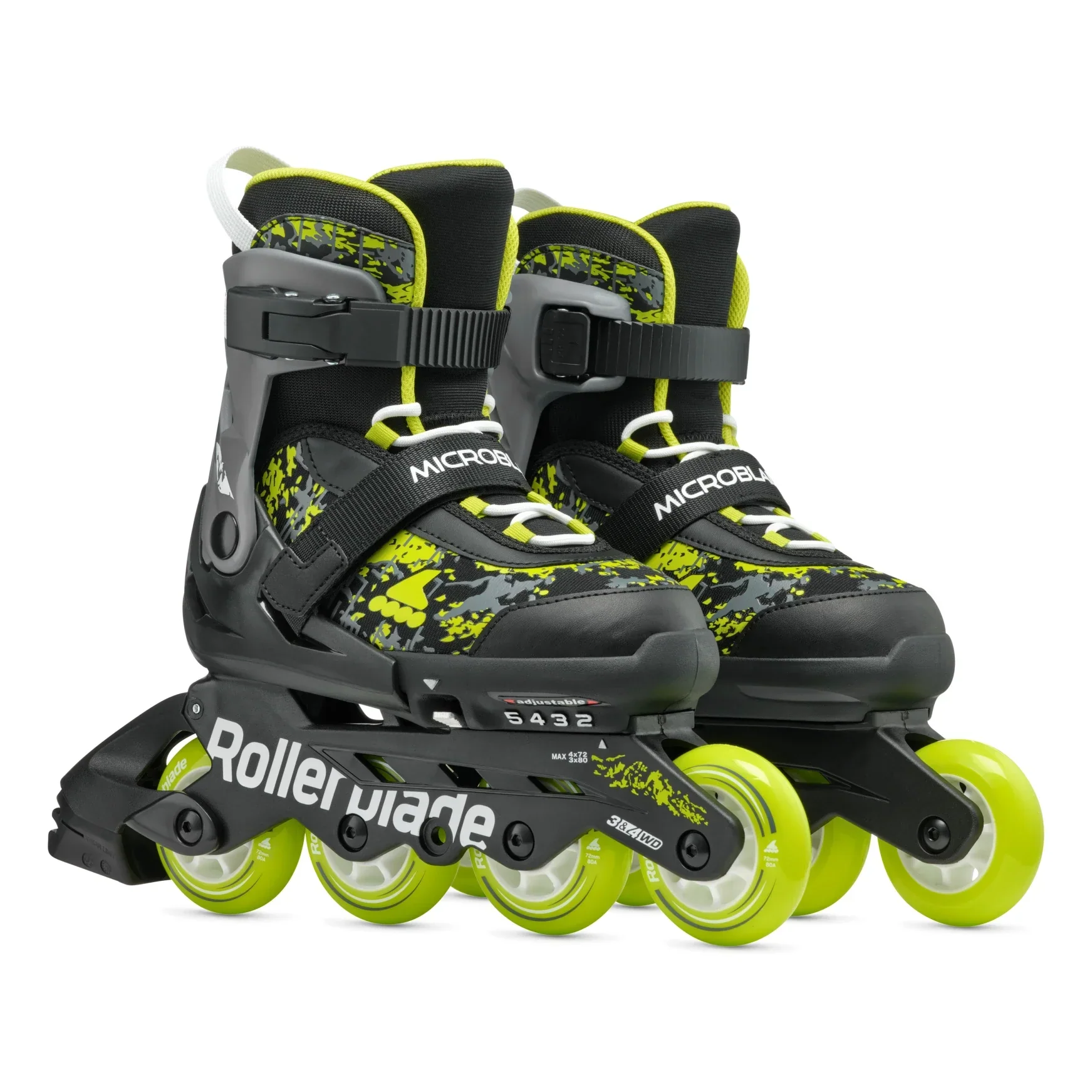Rollerblade Microblade SL Adj Inline Skates Black/Lime - Image 6