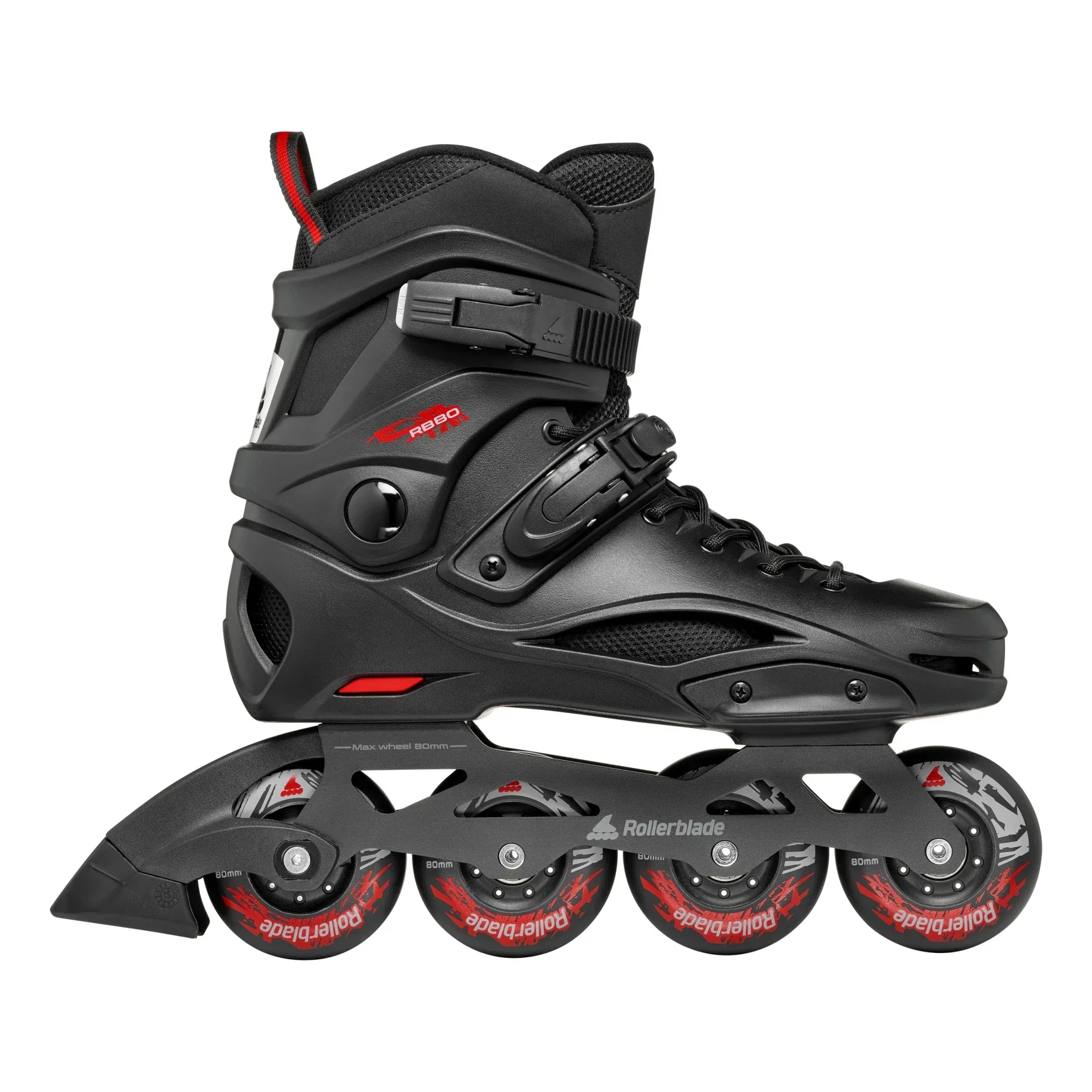 Rollerblade RB 80 Men's Inline Skate - Black/Red - Image 3