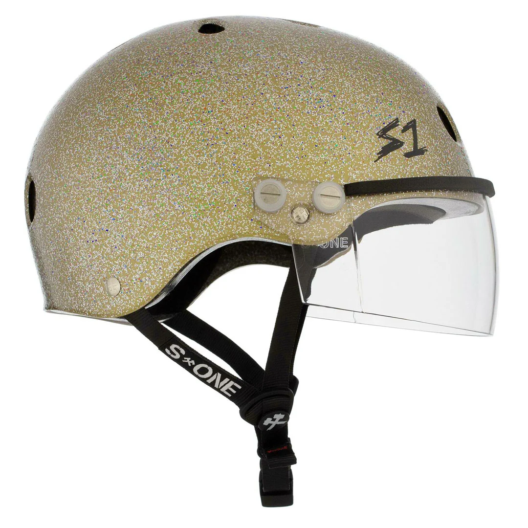 S-One Visor Lifer Helmet - Gold Glitter - Image 2