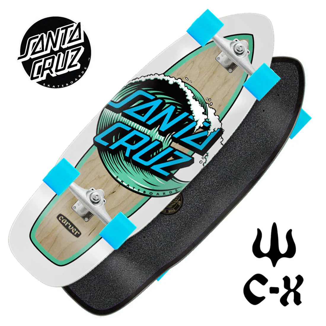 Santa Cruz x Carver Wave Dot Cut Back 29.95 CX Surf Skate Cruiser Complete