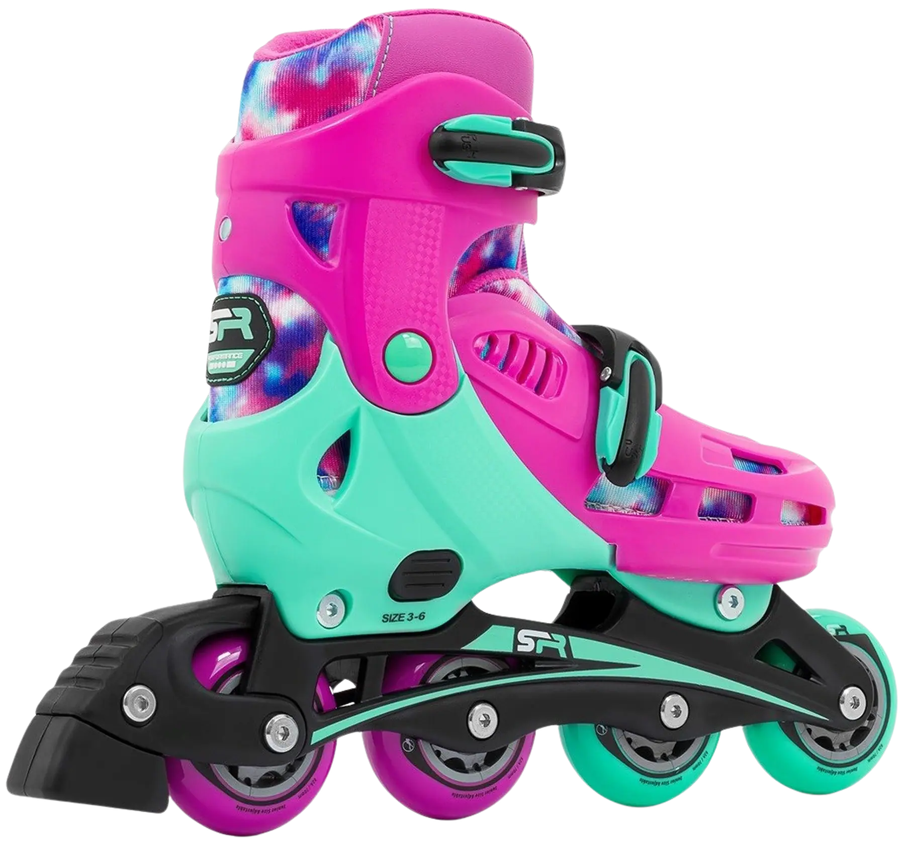 SFR Cyclone II Adjustable Inline Skate Tie Dye - Image 4