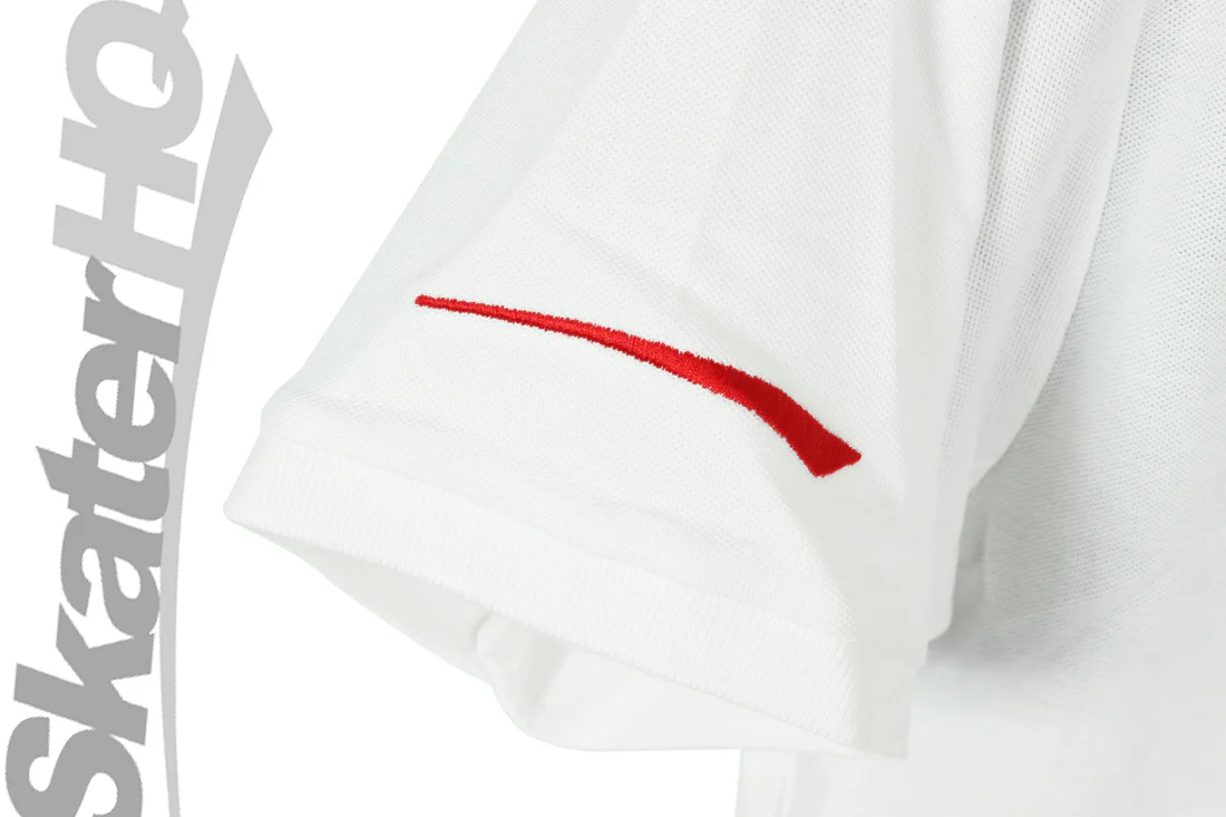 Skater HQ Adult Swoosh Polo Shirt - White - Image 3