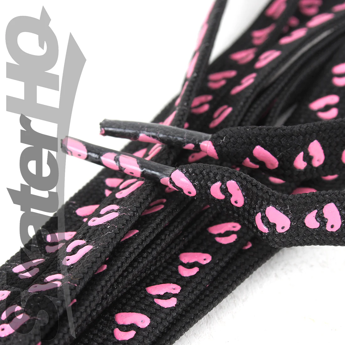 Slip-Not 72in Laces Pair - Black w/ Pink Hearts - Image 2