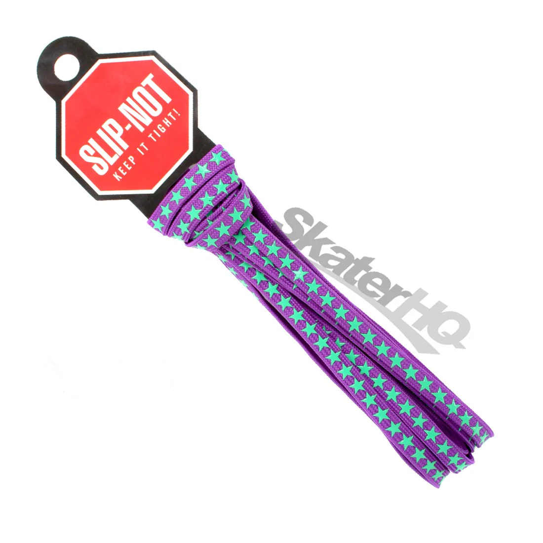 Slip-Not 72in Laces Pair - Purple w/ Green Star