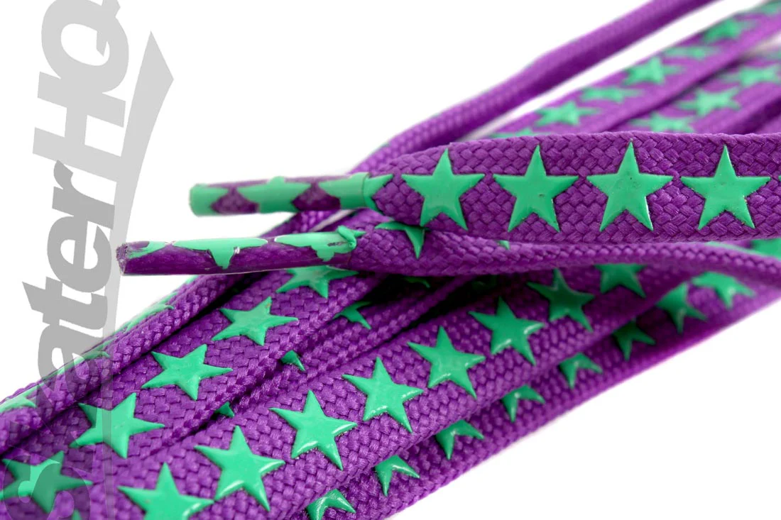 Slip-Not 72in Laces Pair - Purple w/ Green Star - Image 3