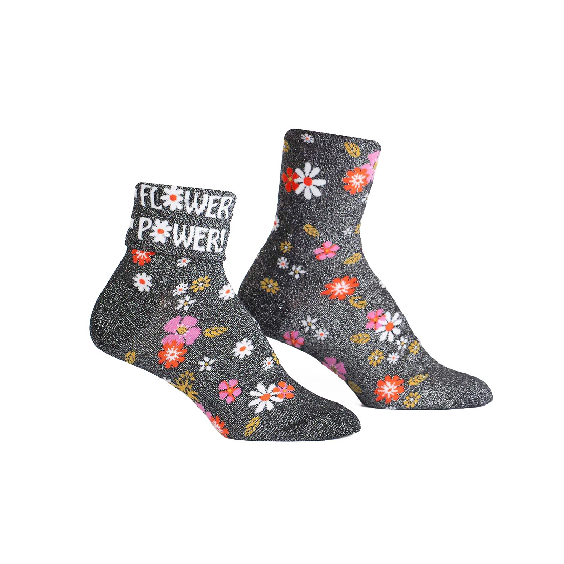 Sock It To Me - Turn Cuff Crew - Flower Power