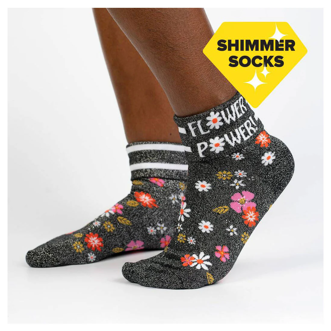 Sock It To Me - Turn Cuff Crew - Flower Power - Image 2