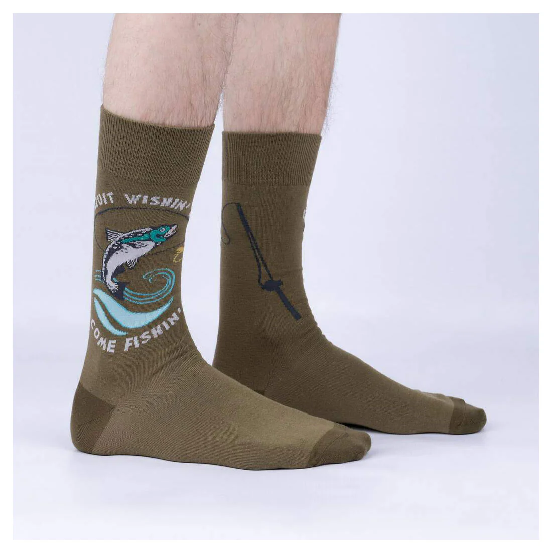 Sock It To Me - Adult Crew - Quit Wishin & Come Fishin - Image 2