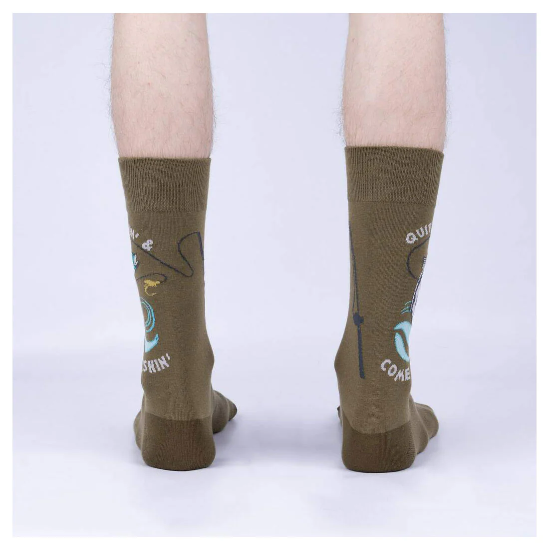 Sock It To Me - Adult Crew - Quit Wishin & Come Fishin - Image 3