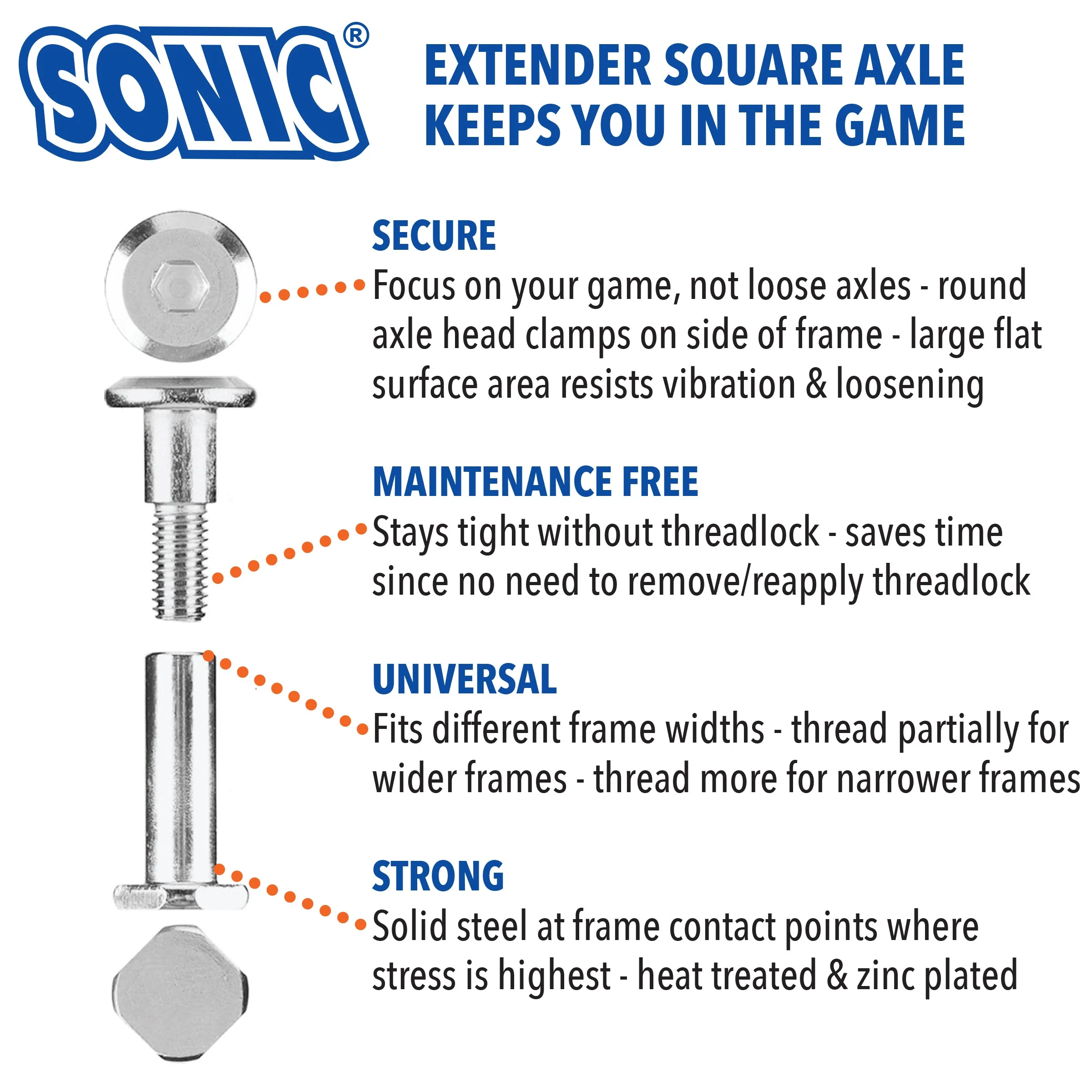 Sonic Extender Square Inline Axle Kit - Image 4