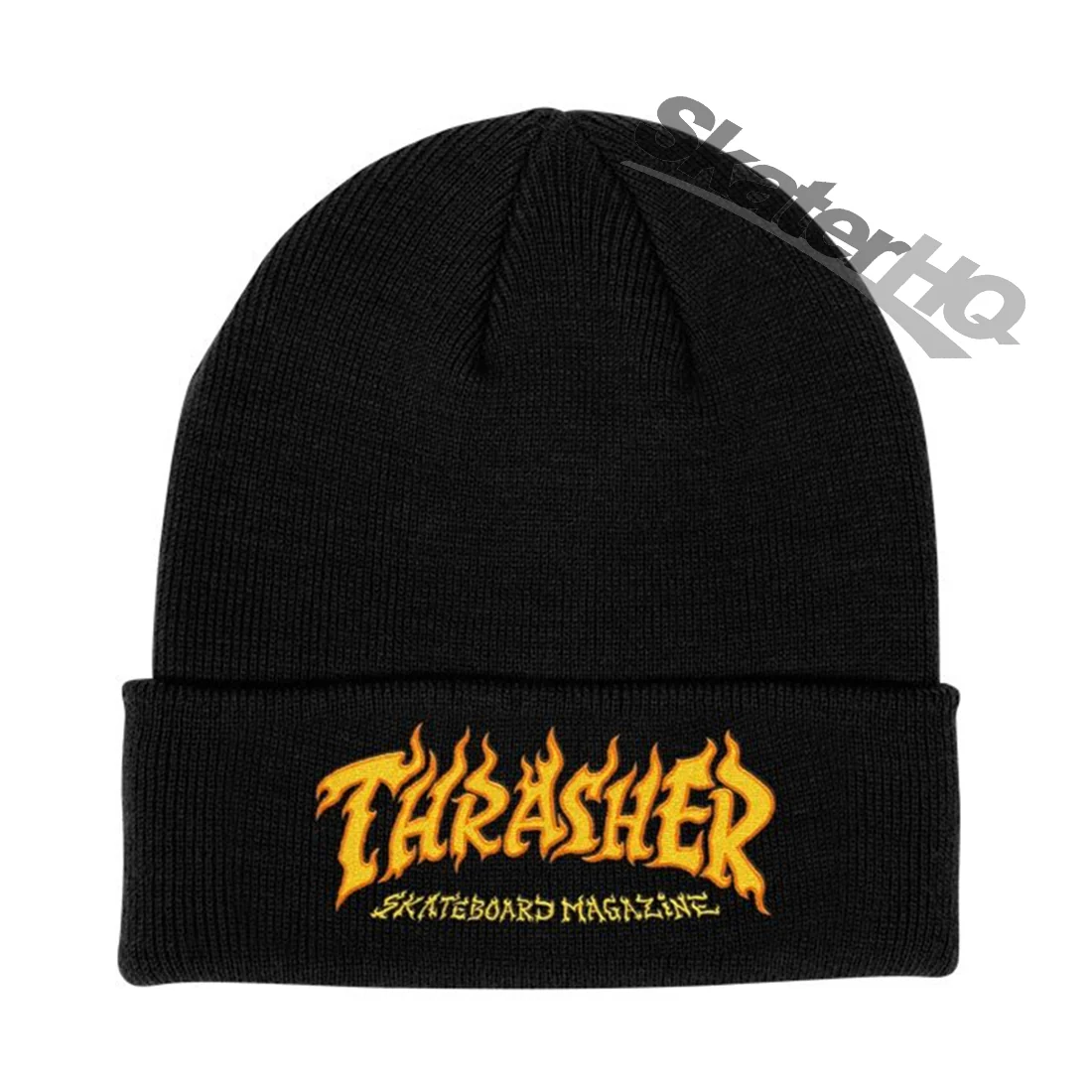 Thrasher Fire Logo Beanie - Black