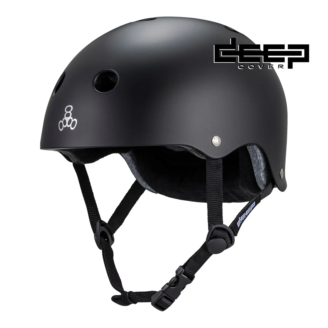 Triple 8 Deep Cover Helmet - Black Matte