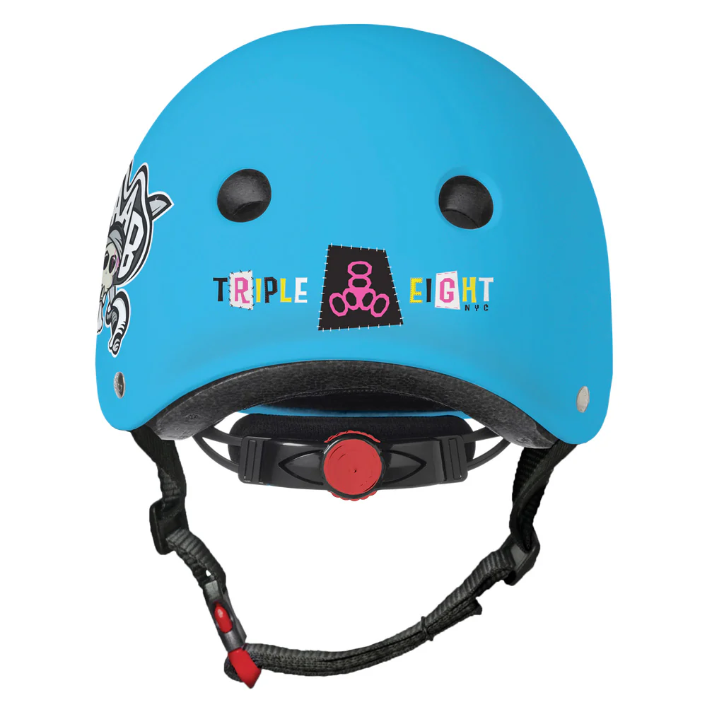Triple 8 LIL8 Youth Bike Helmet - Staab Neon Blue Rubber - Image 2
