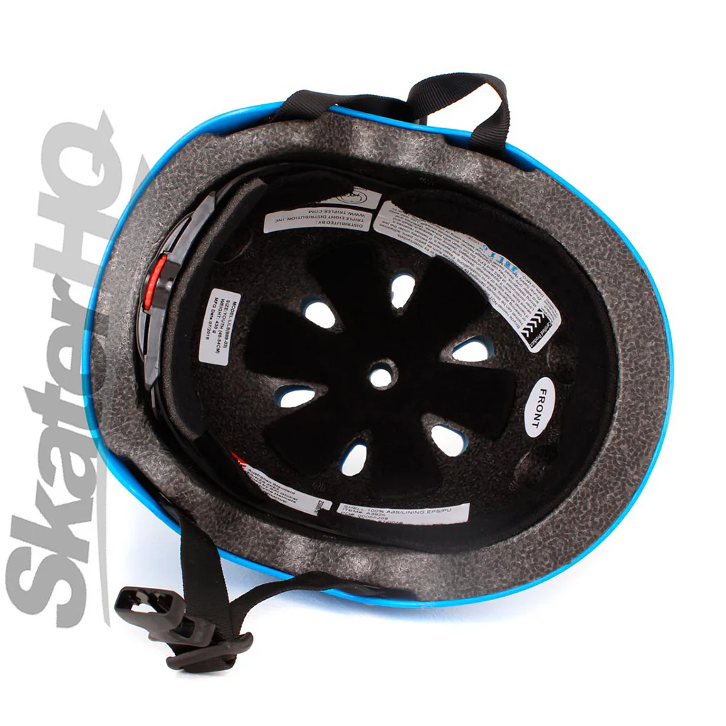 Triple 8 LIL8 Youth Bike Helmet - Staab Neon Blue Rubber - Image 3