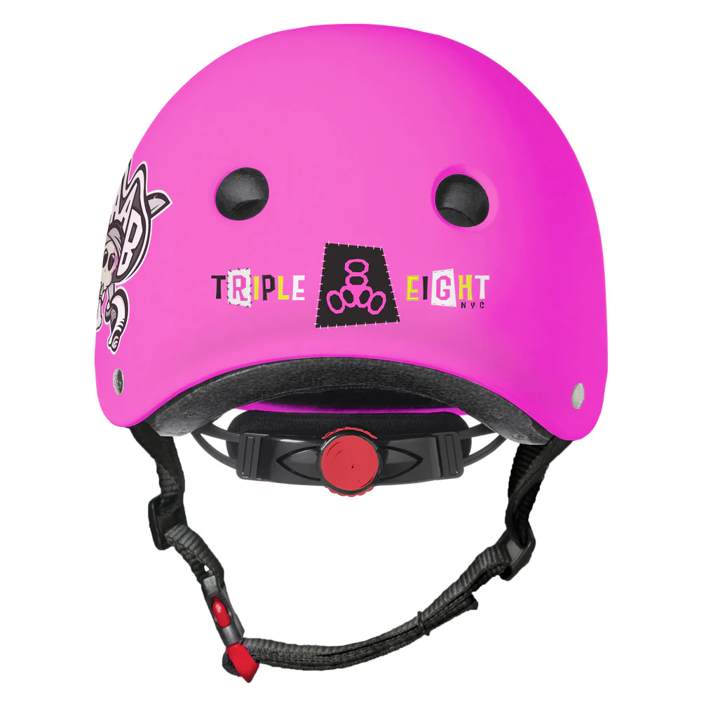 Triple 8 LIL8 Youth Bike Helmet - Staab Neon Pink Rubber - Image 2