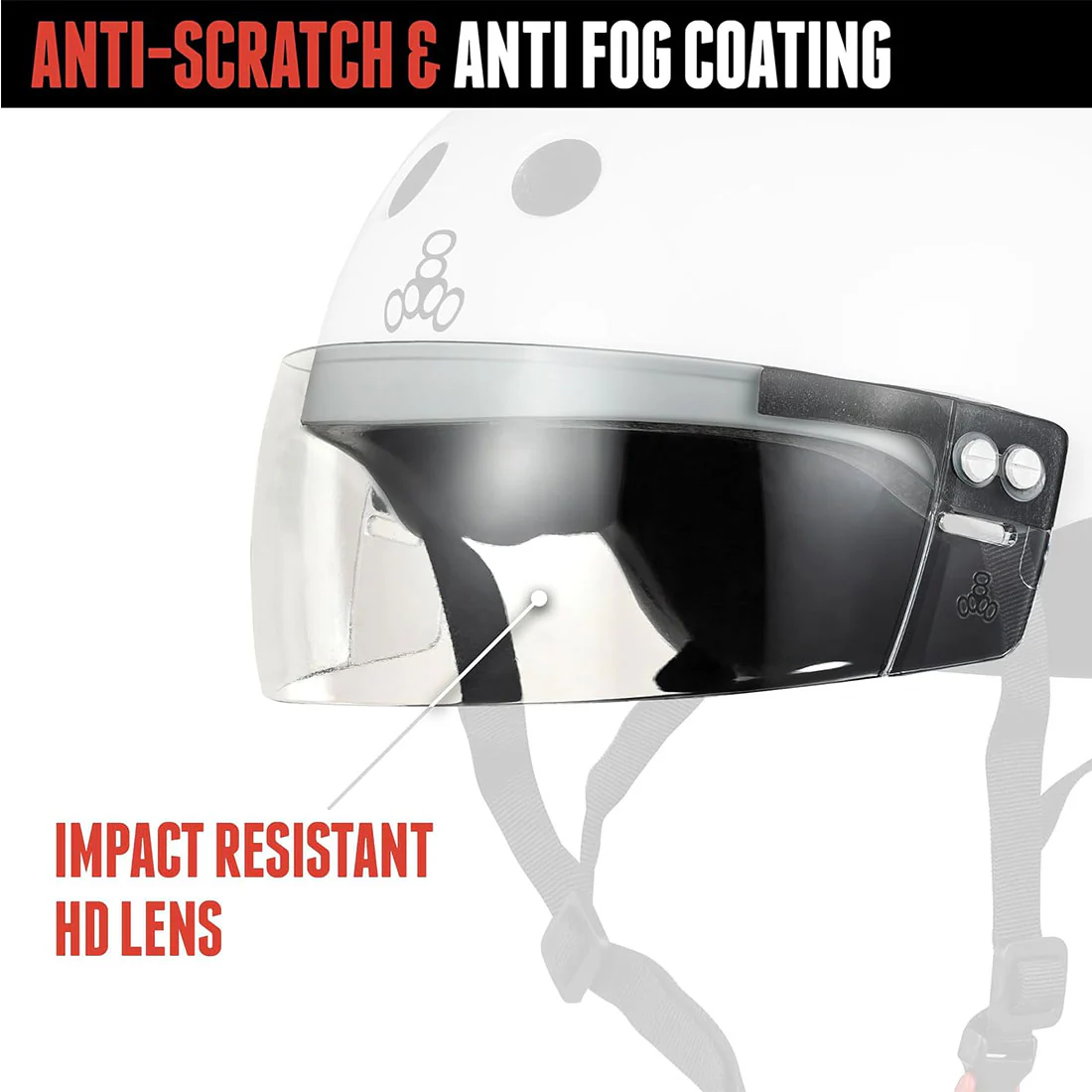 Triple 8 Replacement Helmet Visor - Clear - Image 2
