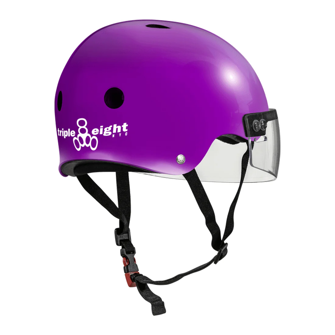 Triple 8 THE Cert SS Visor Helmet - Purple Gloss - Image 2