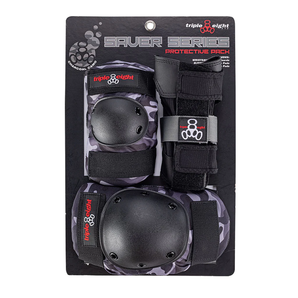 Triple 8 Saver Series Tri-Pack - Charcoal Camo - Adult