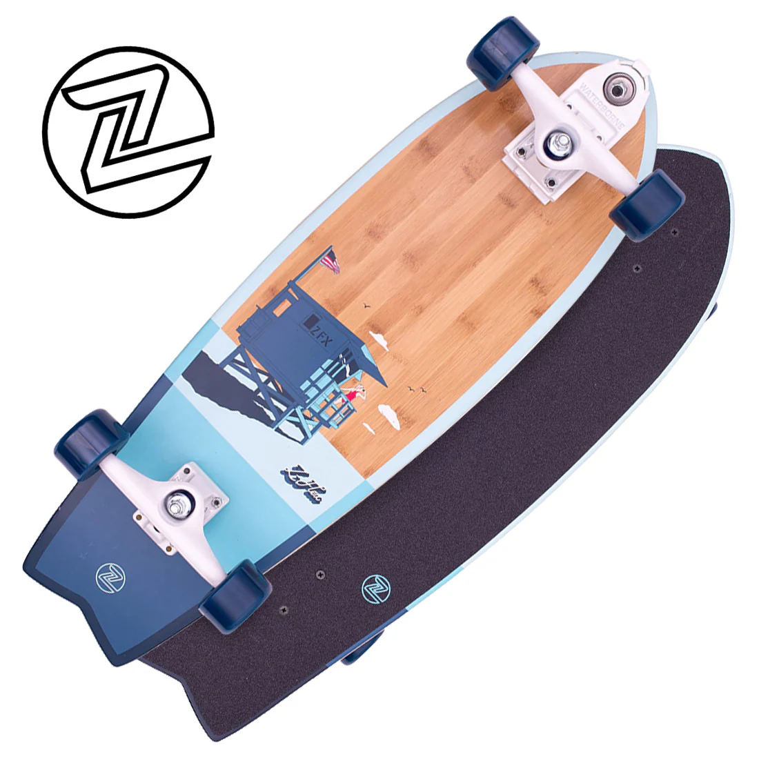 Z-Flex Bamboo 31 Surfskate Fish Complete - Blue Baywatch